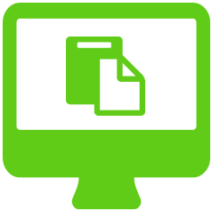 Computer monitor with files icon