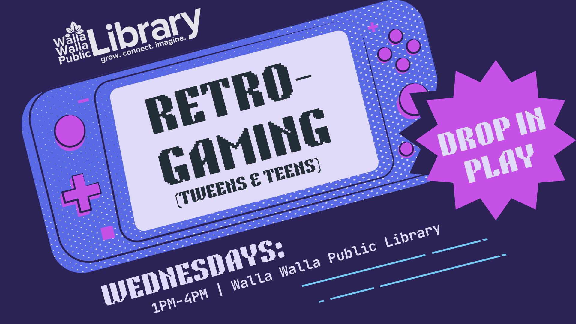 Blue and Purple Dark Retro Gaming Event Flyer